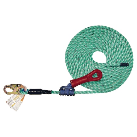 Super Anchor Safety 30ft Maxima 5/8" 3-Strand Lifeline w/Snaphook +No. 4015 SuperGrab. Retail Box 4086-30SG